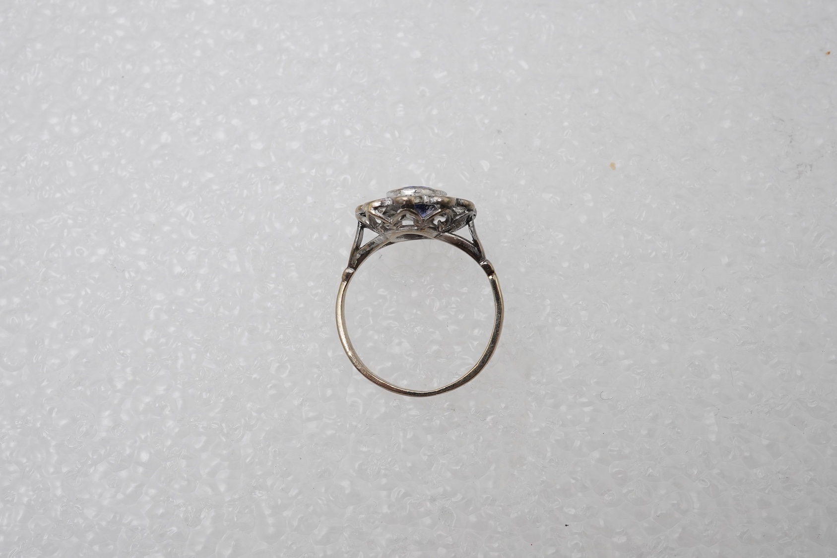 A tanzanite and diamond ring